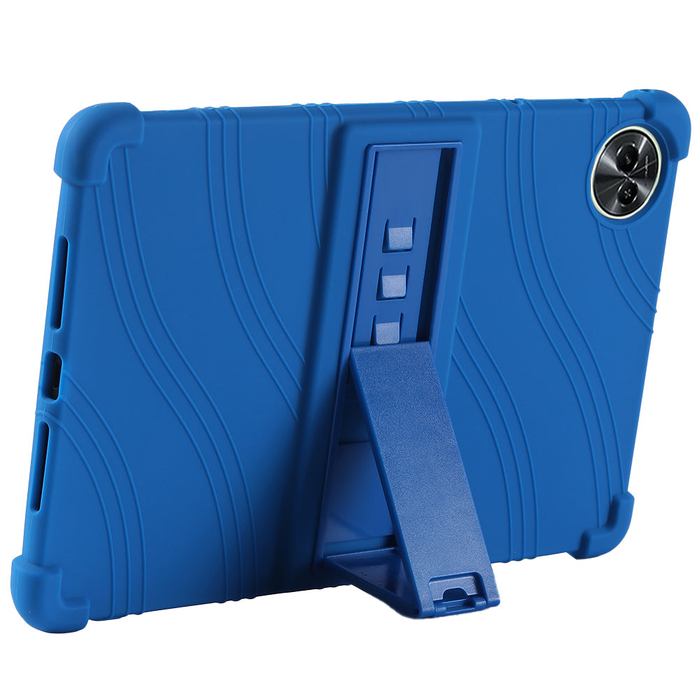 For Realme Pad 2 Case Thicken 4 Corners Drop-proof Silicone Tablet Cover with Folding Kickstand For Realme Pad 2 Case Thicken 4 Corners Drop-proof Silicone Tablet Cover with Folding Kickstand